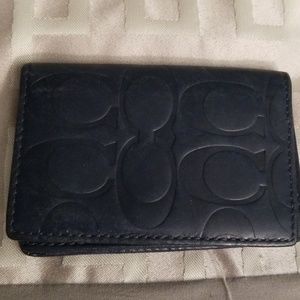 Coach leather embossed card case